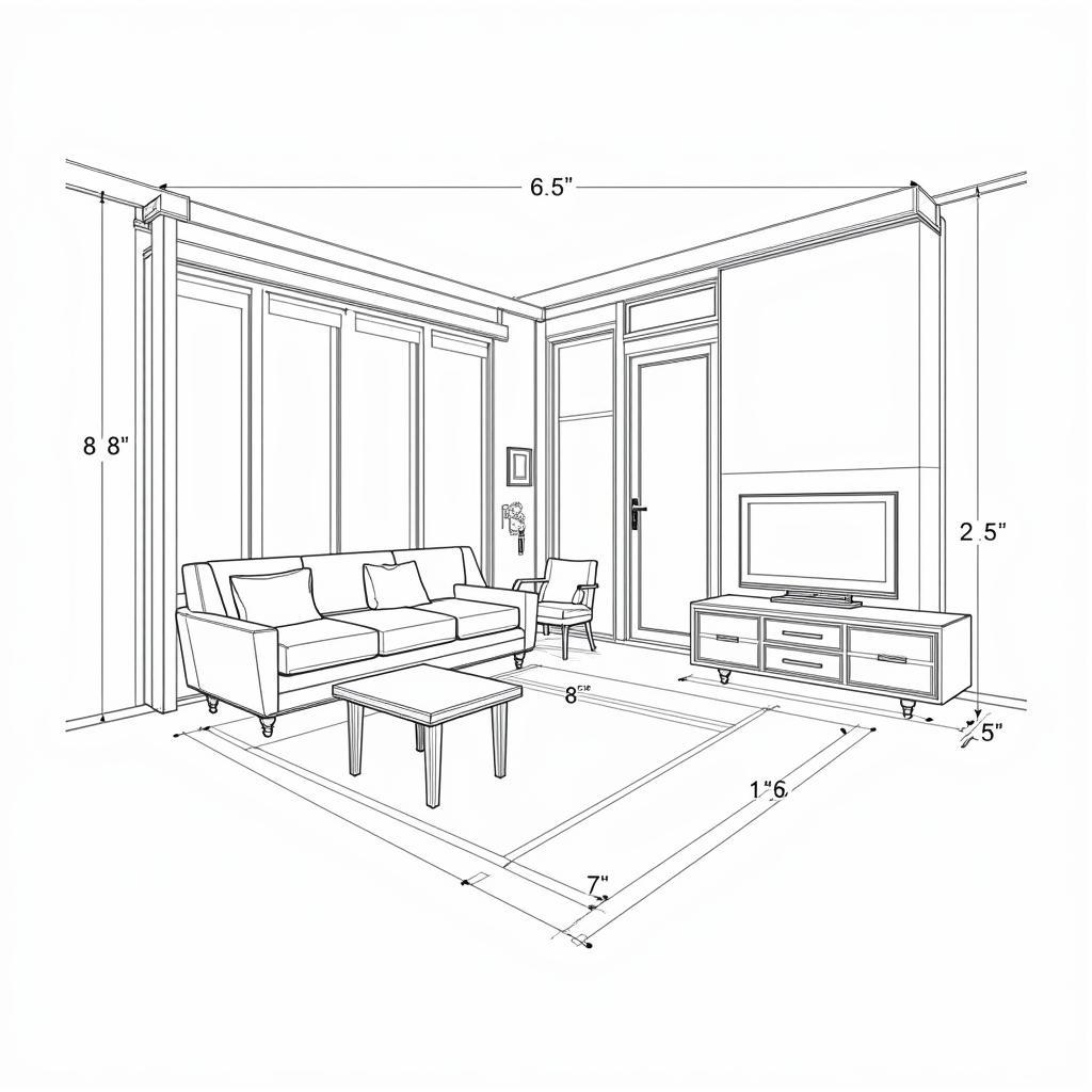 Bản vẽ Autocad phòng khách hiện đại