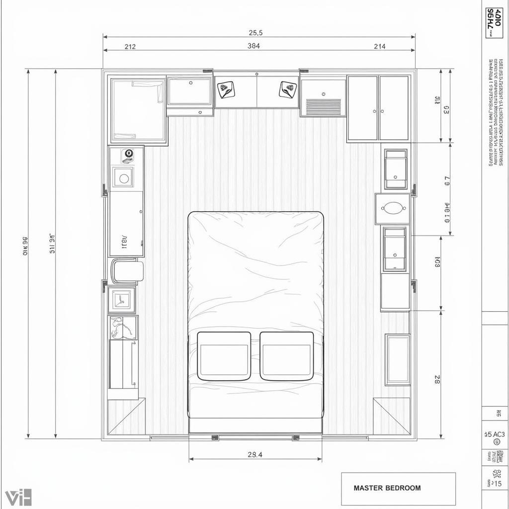 Bản vẽ Autocad phòng ngủ master