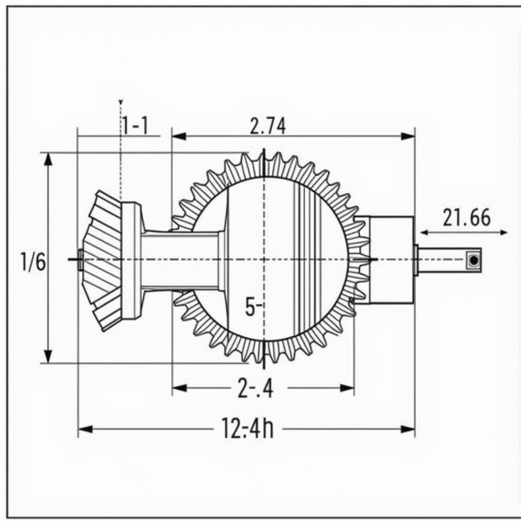 Bản vẽ bánh răng côn 1:3 tỷ số truyền