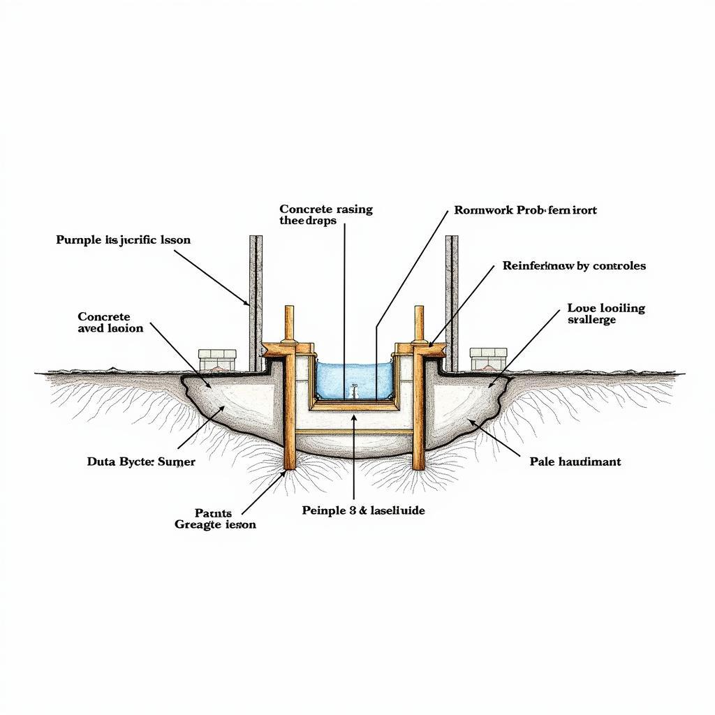 Bản vẽ biện pháp thi công đổ bê tông có kiềng