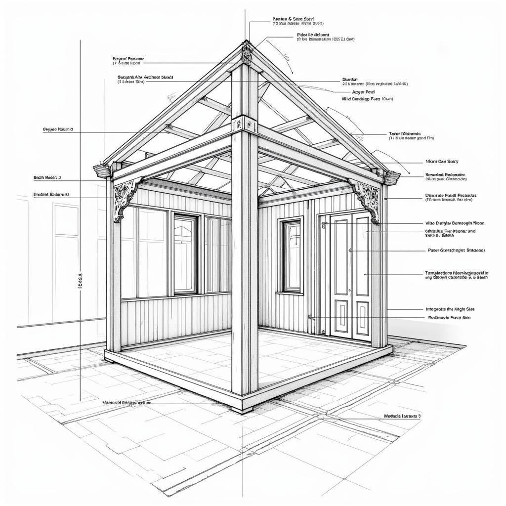 Bản vẽ biệt thự phòng thờ kết cấu