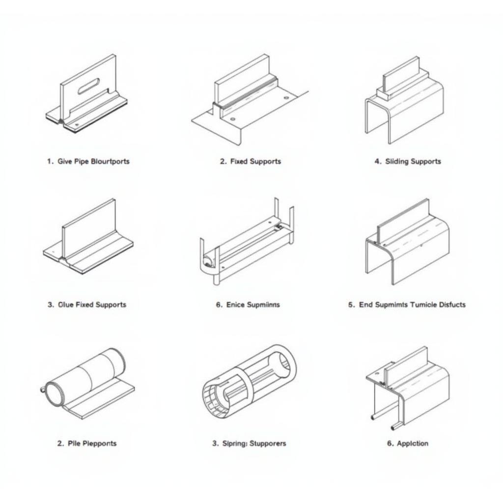 Bản vẽ CAD gối đỡ đường ống các kiểu