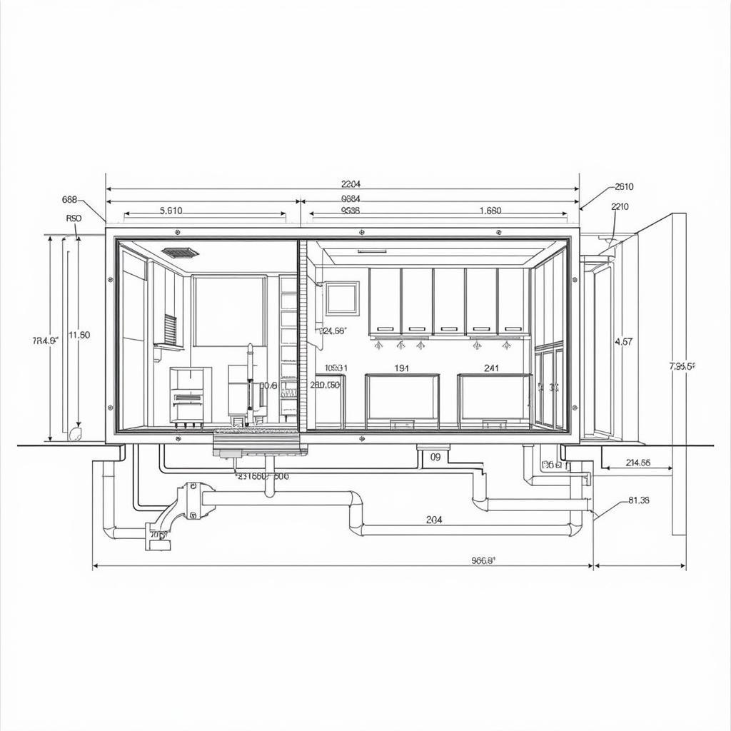 Bản vẽ CAD nhà ăn công nhân: Hệ thống điện nước