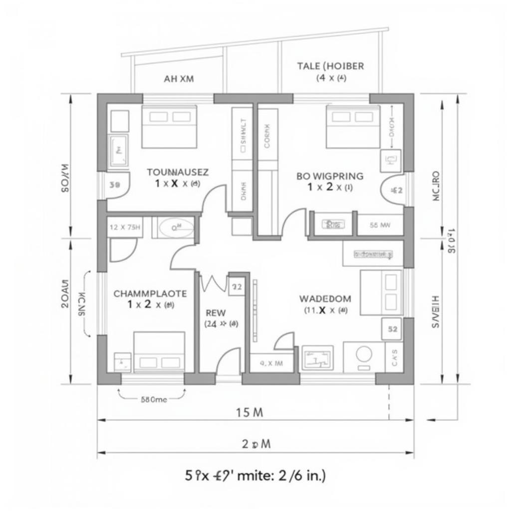 Mặt bằng bản vẽ CAD nhà phố 2 tầng 5x22