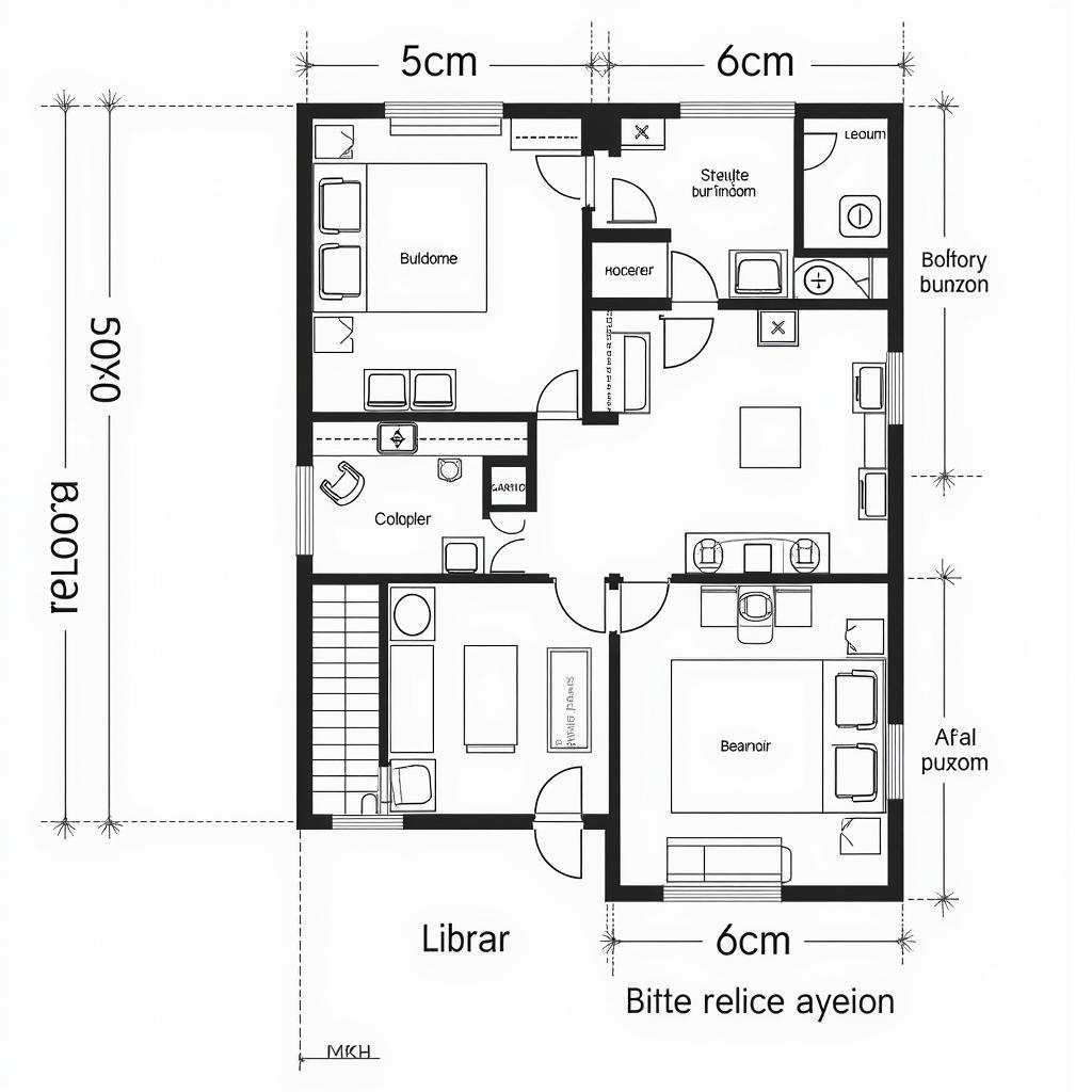 Thiết kế mặt bằng nhà 2 tầng 6x15