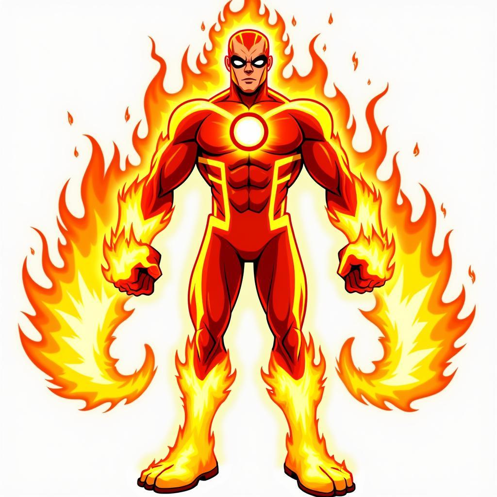 Vẽ Ben 10 biến hình Heatblast